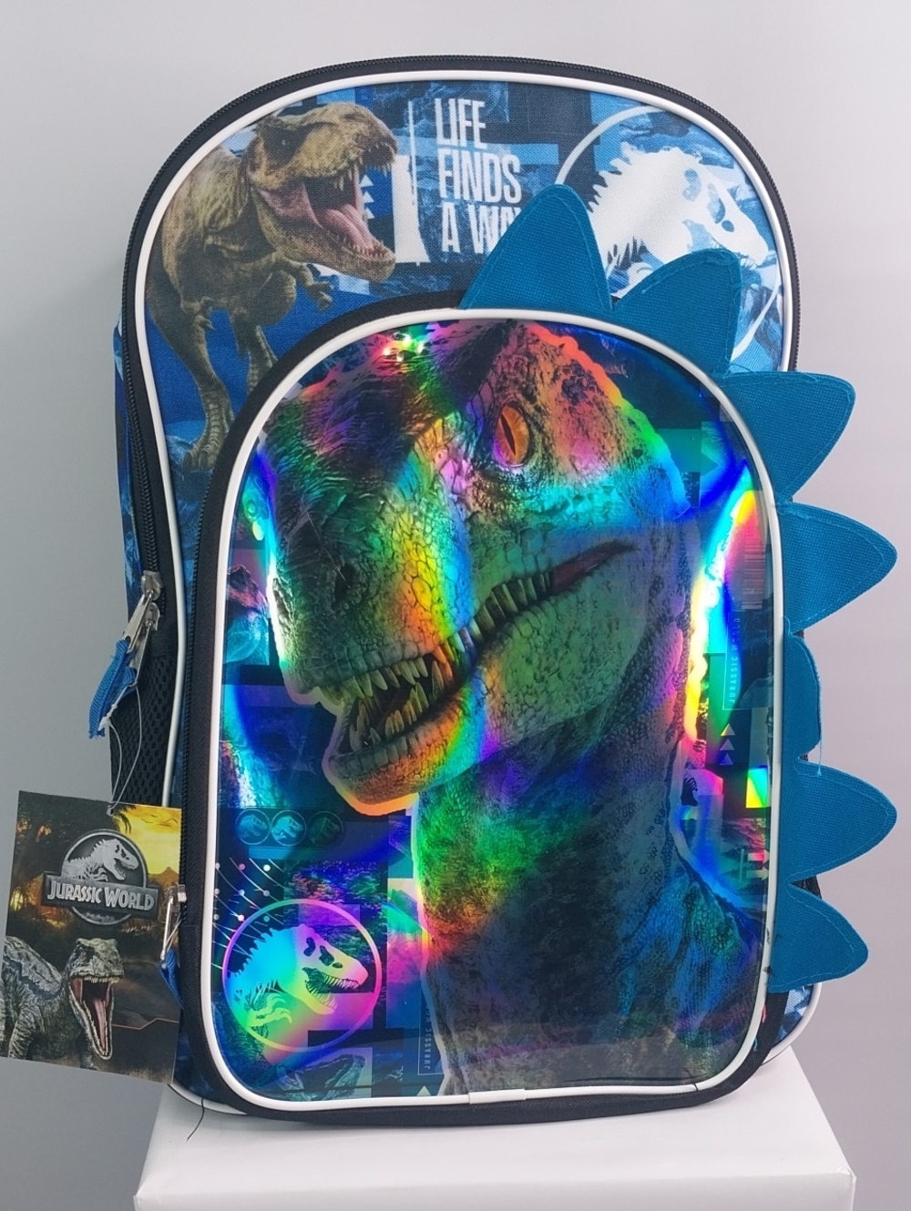 Jurassic World Holographic Blue Dinosaur Kids Backpack
